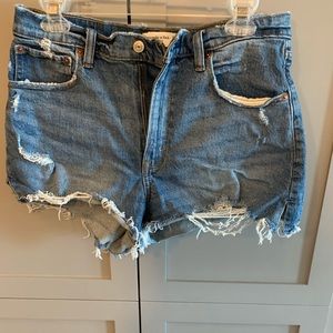 Abercrombie & Fitch distressed high rise shorts